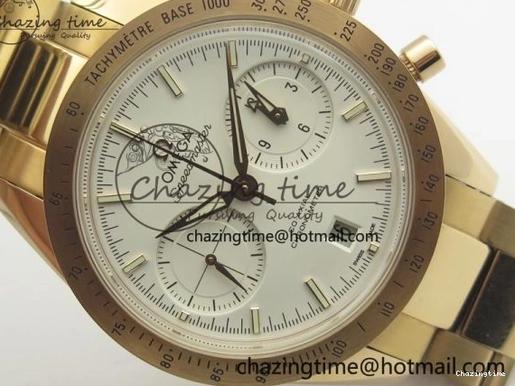 0724 Speedmaster ’57 Co-Axial RG OMF 1:1 Best Edition White Dial On RG Bracelet A9300 (Free Leather Strap) Durable 8065
